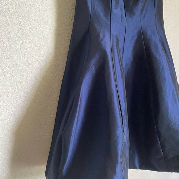 Betsy & Adam Fit & Flare Shimmery Elegant Navy Blue Party Made In USA Dress Sz M - Picture 10 of 15